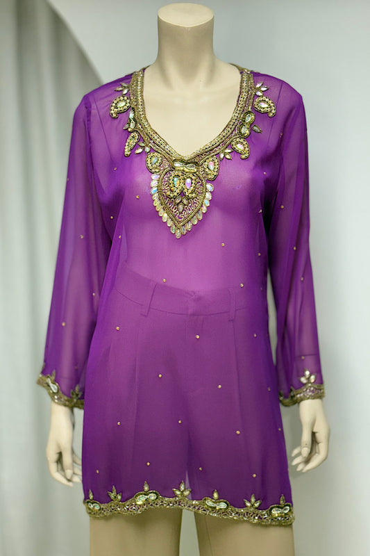 Embellished Iridescent Sequin Tunic