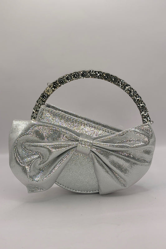 Rhinestone Handle Bow Bag