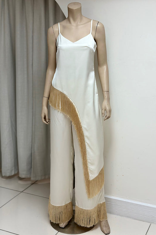 Asymmetrical Tassel Detail Pant Set