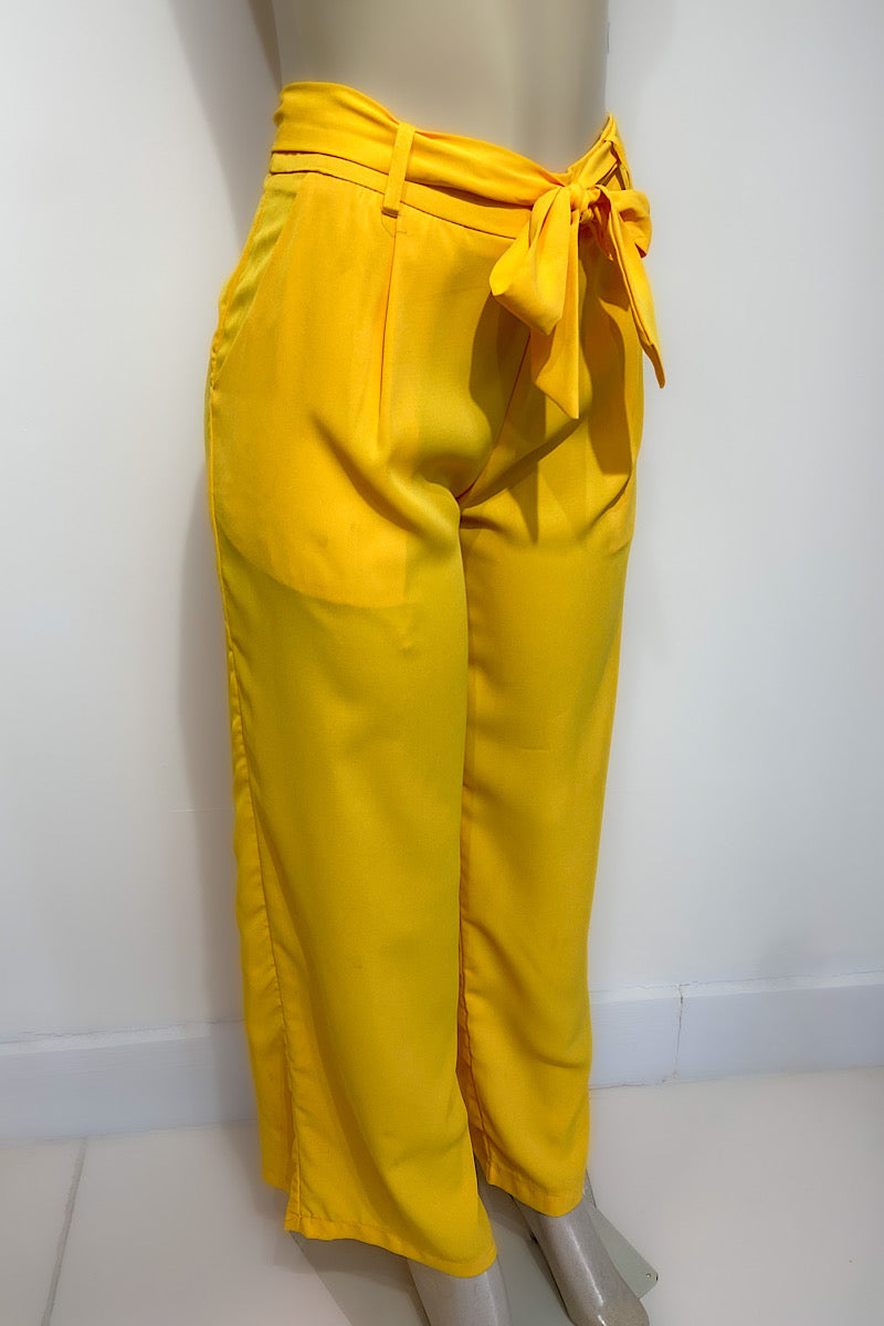 Yellow Wide Leg Pants