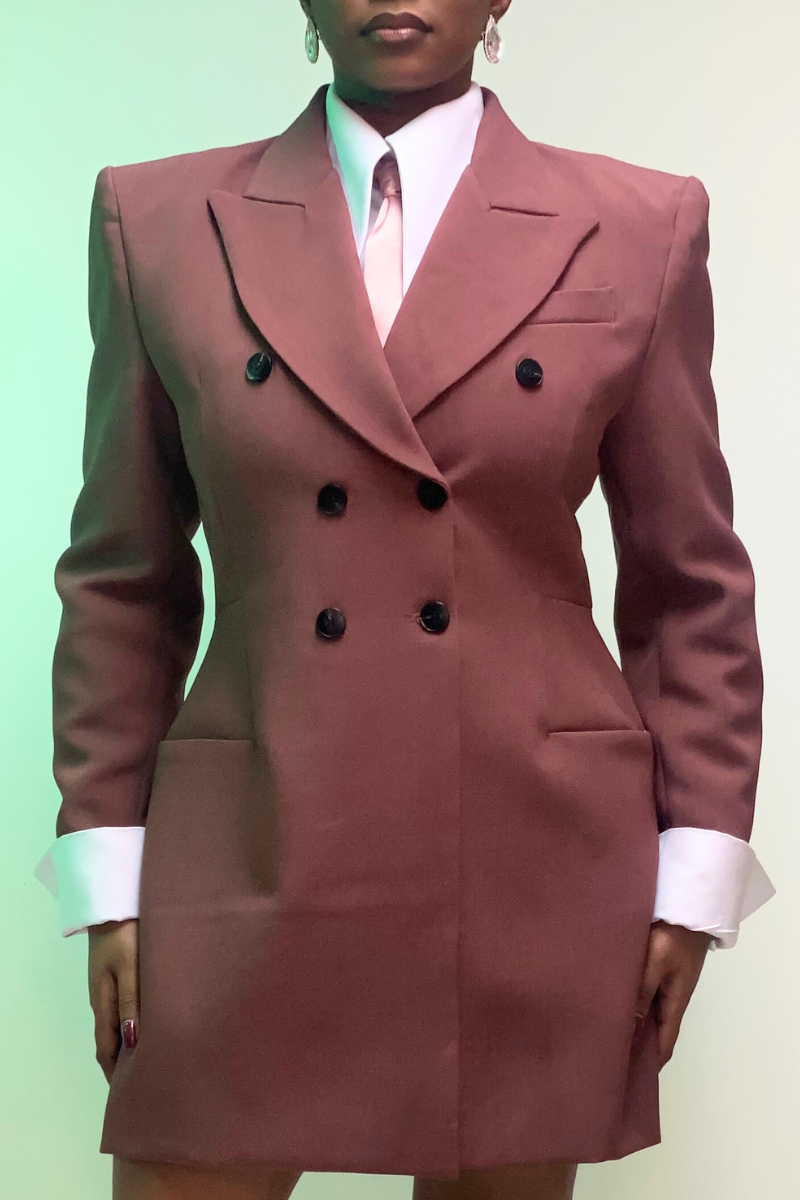 Blazer Dress with Shirt and Tie Set