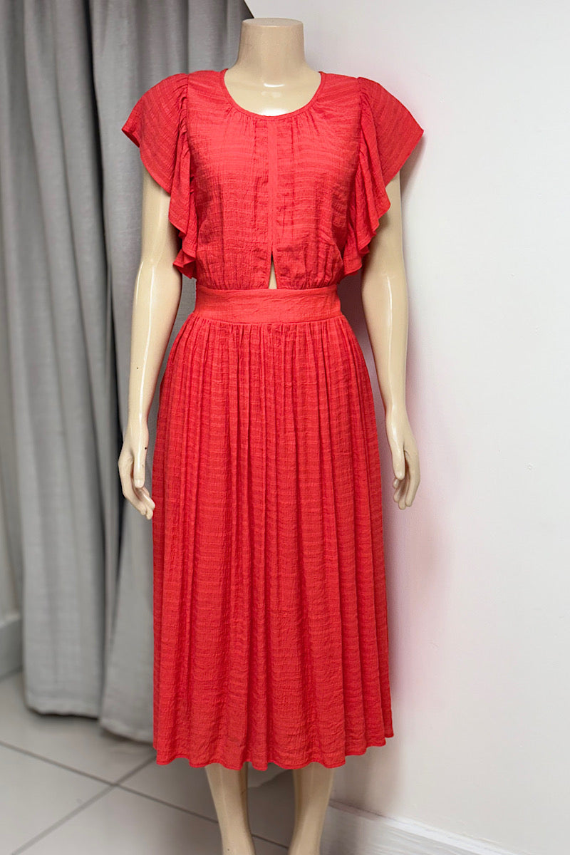 Coral Midi Dress