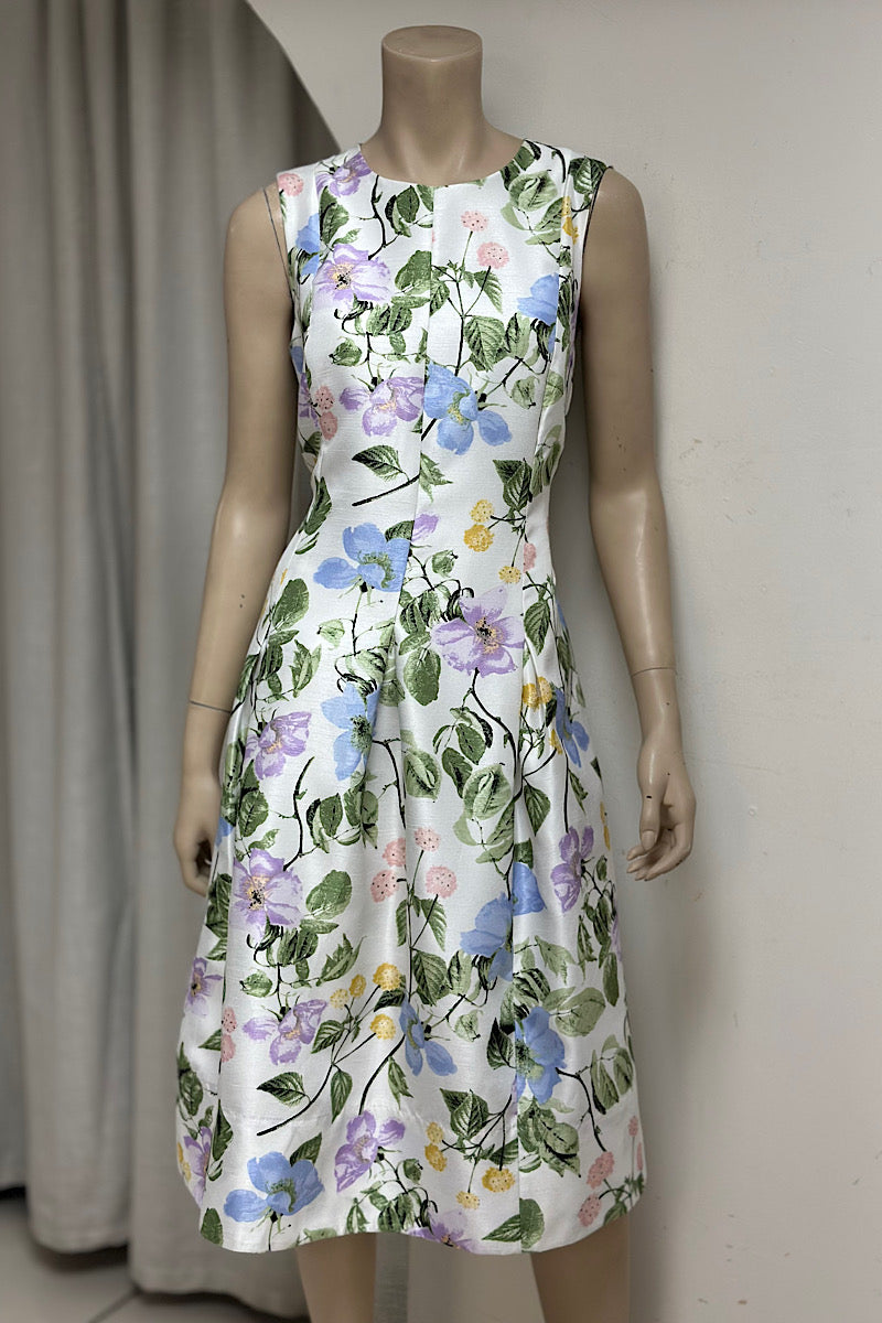 Floral Round Neck Sheath Dress