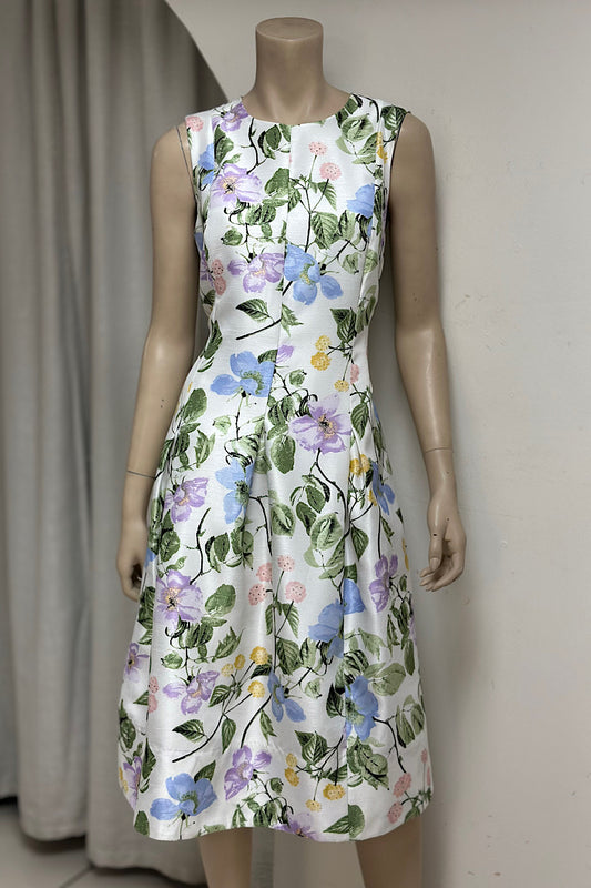 Floral Round Neck Sheath Dress