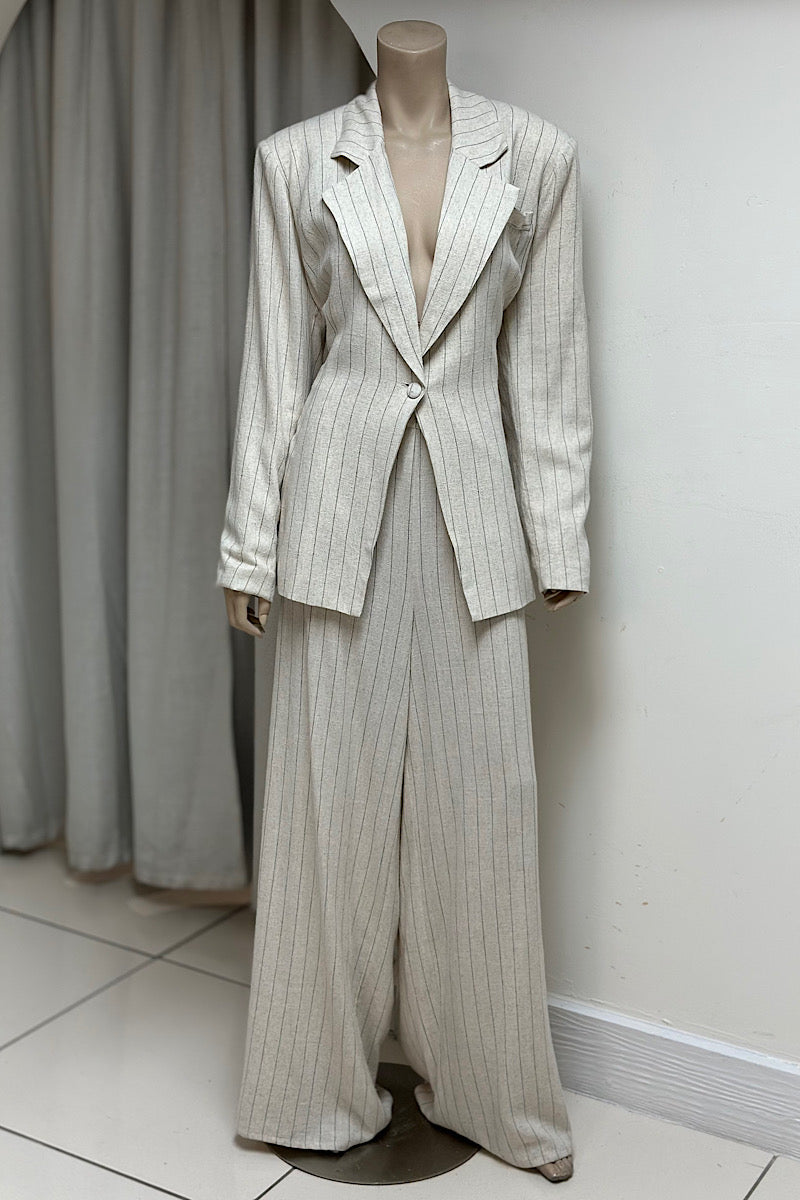 Pin Striped Linen Suit Set