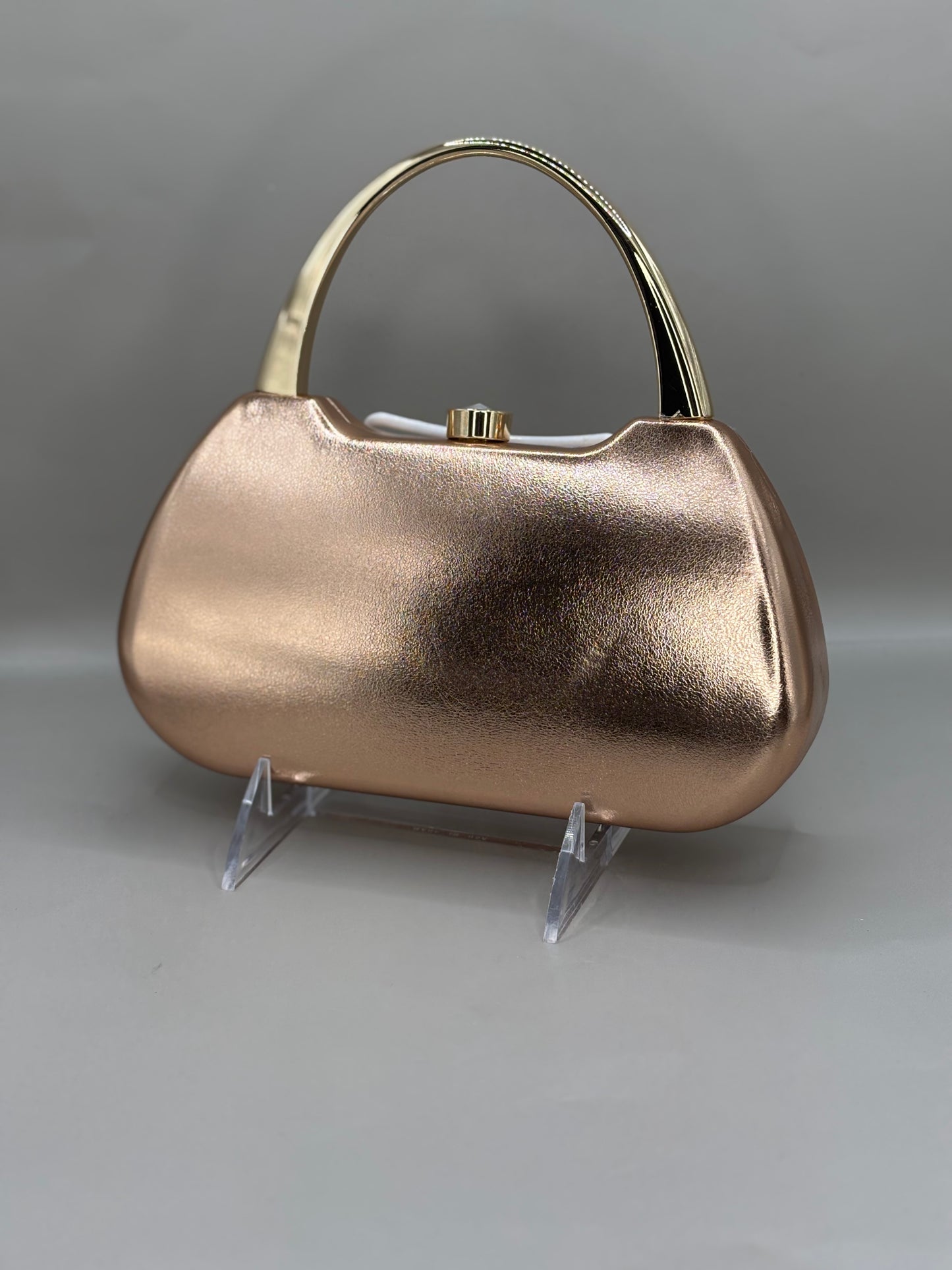 Gloss Toned Jewel Top Handle Bag