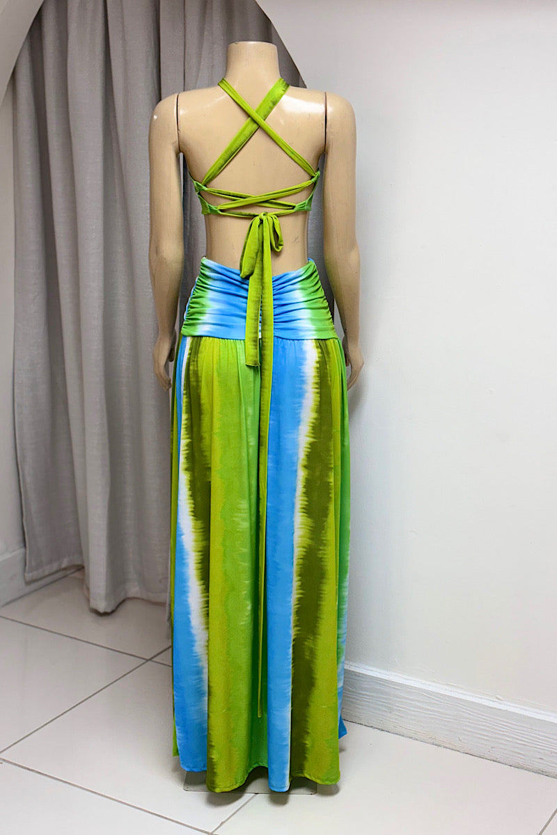 Blue/Green Cutout Maxi