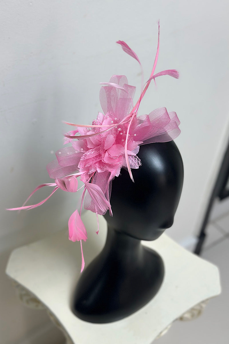 Feather Flower Fascinator