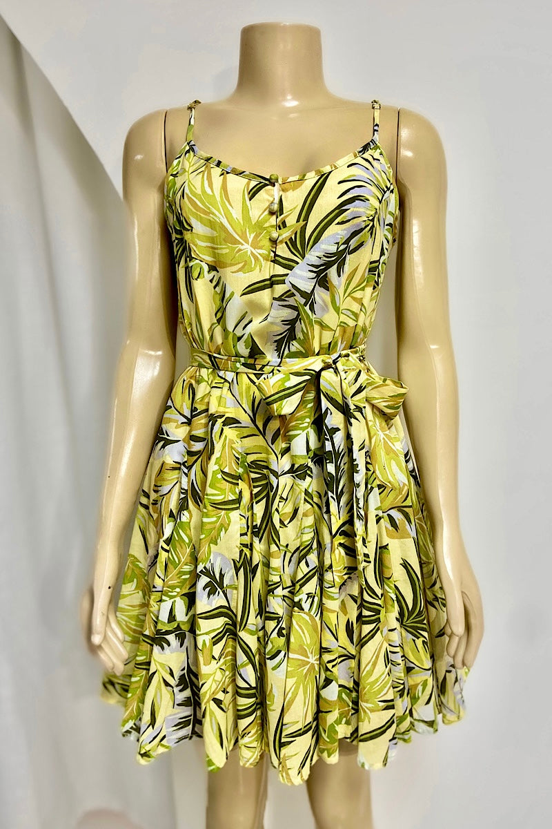 Yellow Tropical Mini Dress