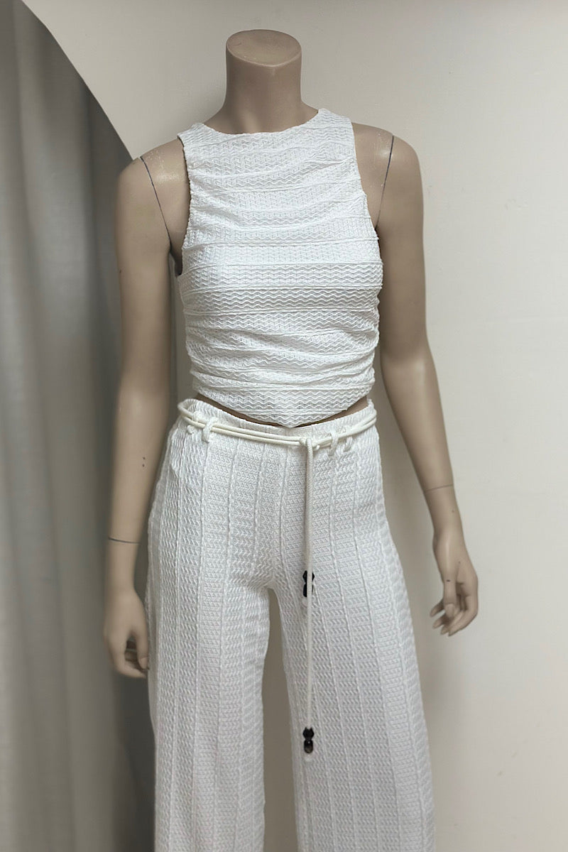 Netted Lace Flowy Pant Set