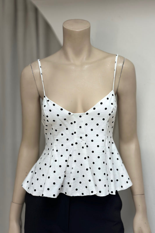 Polka Dot Baby Doll Crop Top