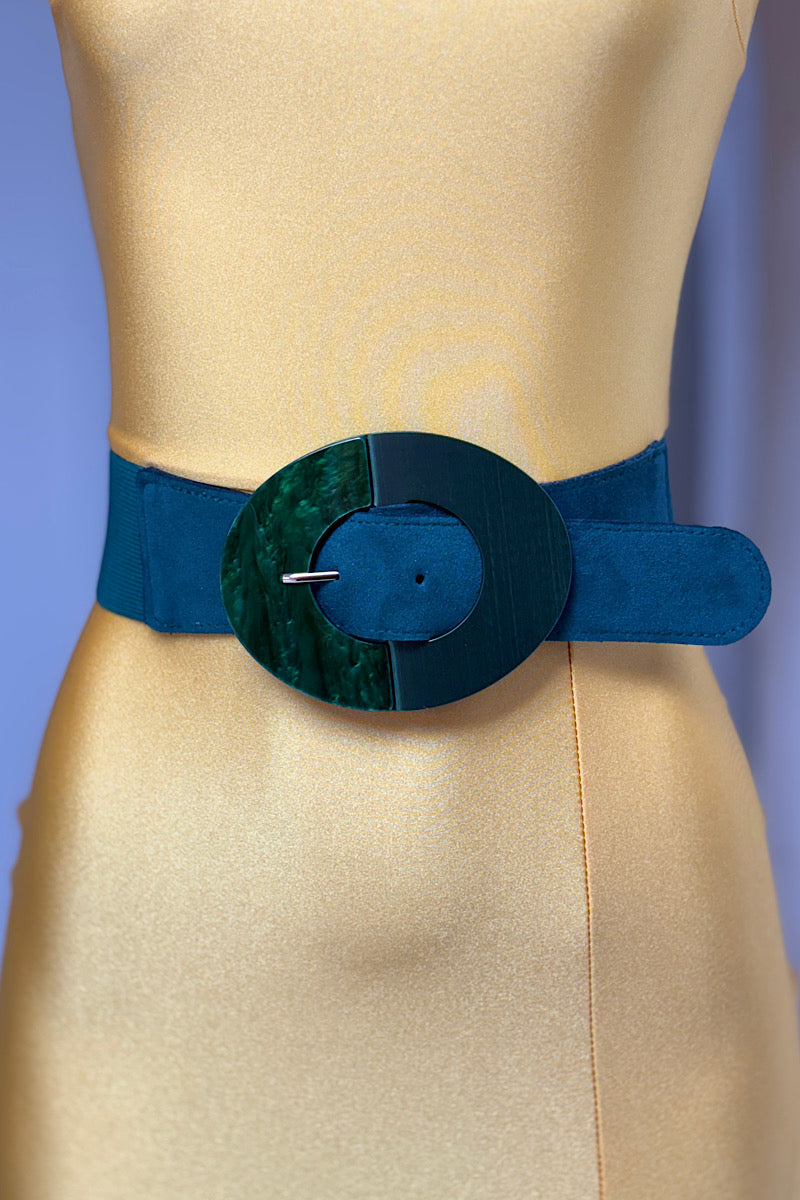 Oval Buckle Stretch Belt