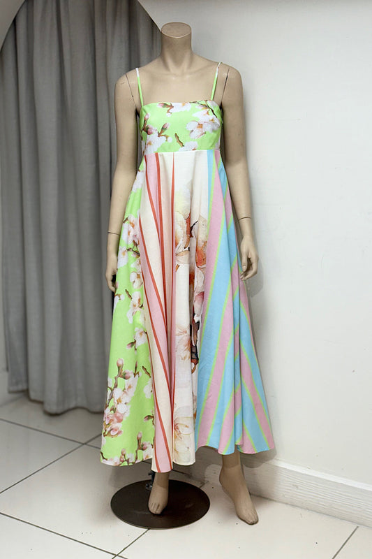 Spaghetti Strap High Waist Maxi Dress