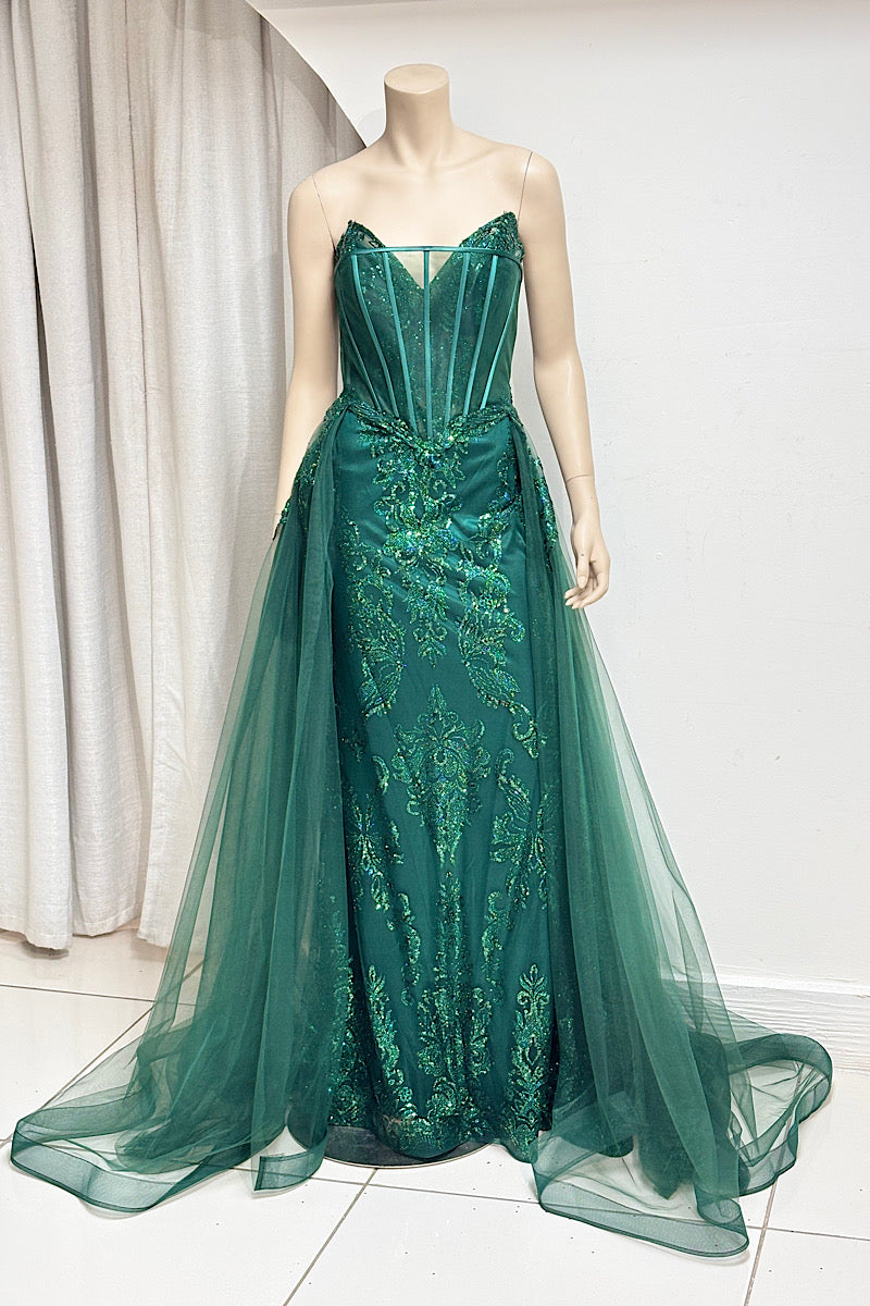 2 Layer Detachable Skirt/ Corset Sequin Formal