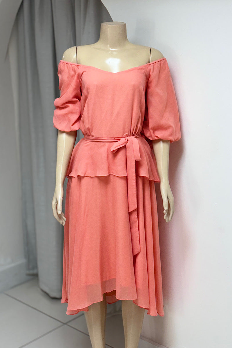 Peach Layered Curvy Dress