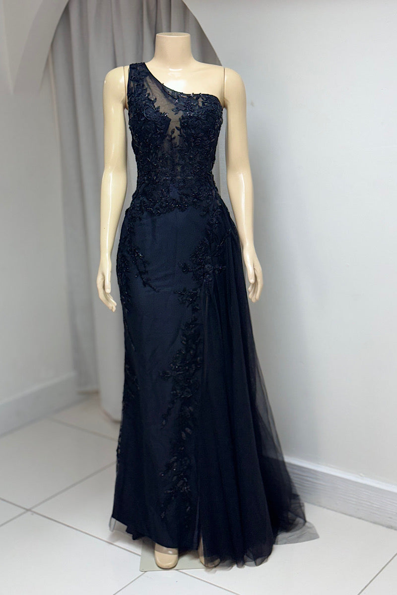 Black Sequins and Mesh Formal