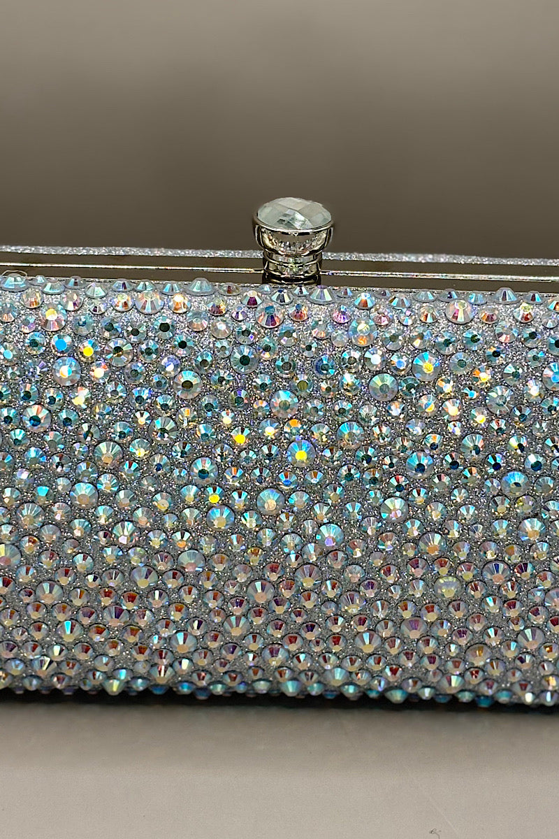 Mini Rhinestone Iridescent Clutch Bag