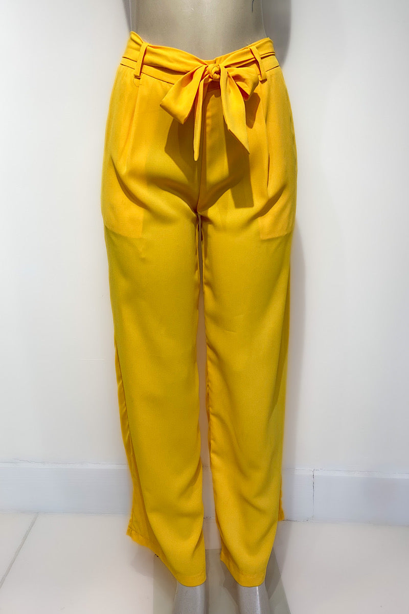 Yellow Wide Leg Pants