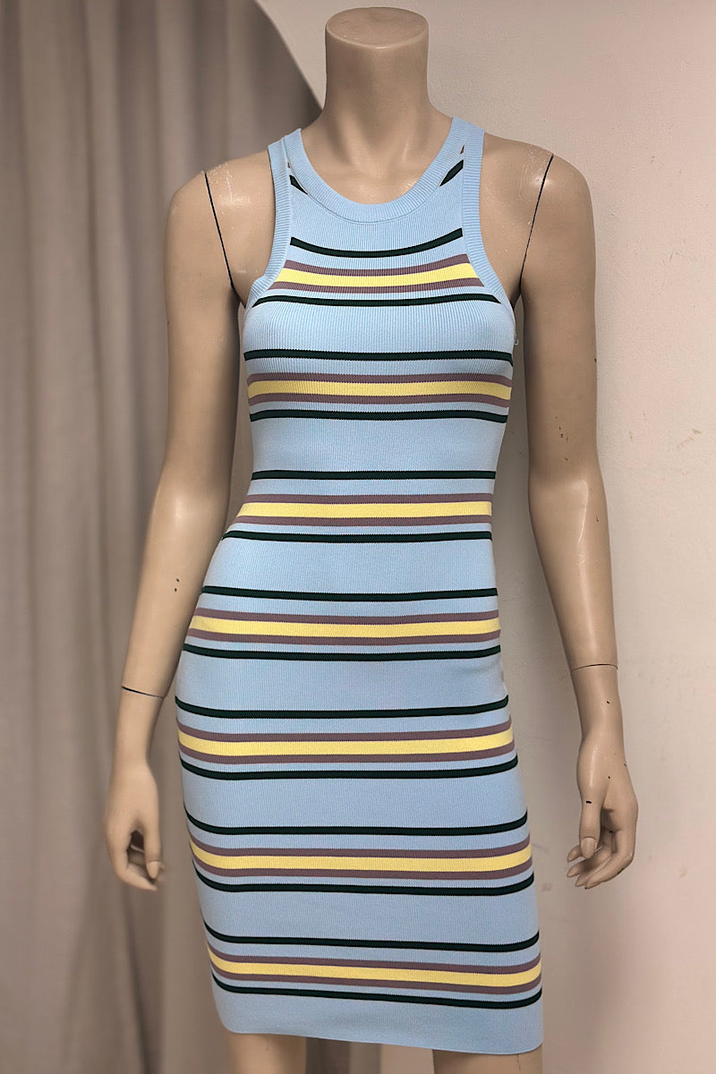 Knitted Striped Mini Dress