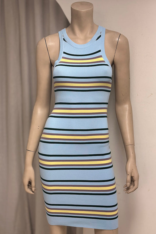 Knitted Striped Mini Dress