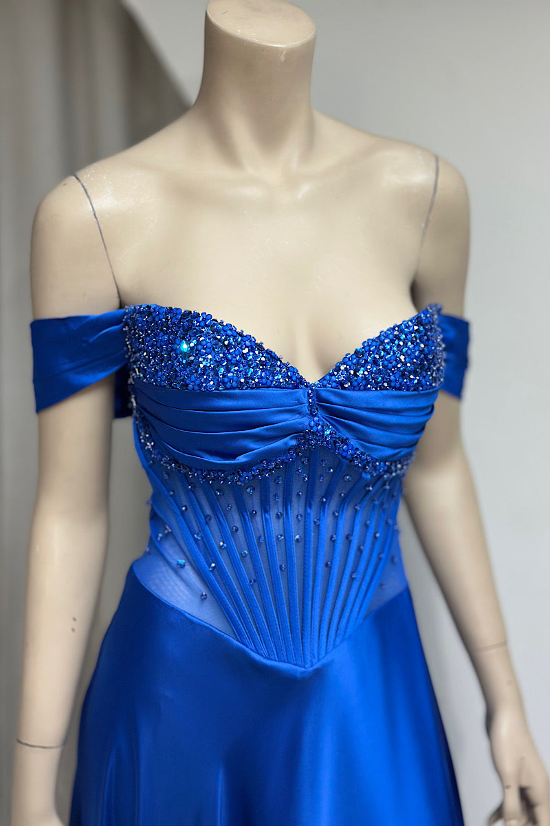 Beaded Flowy Corset Formal