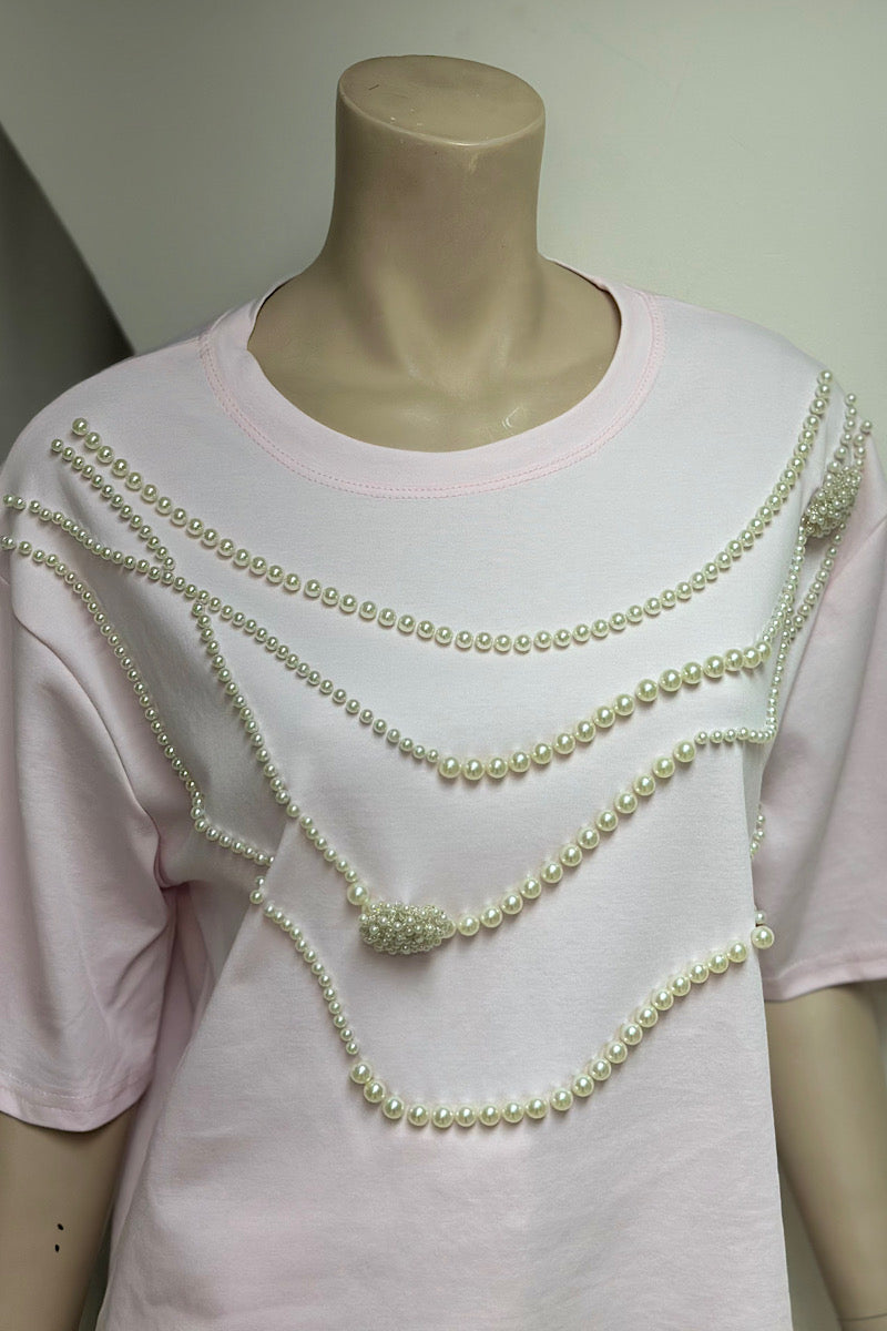 Pearl Studded Oversized Top