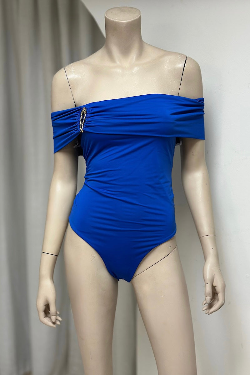 Off-Shoulder Gold Detail Bodysuit
