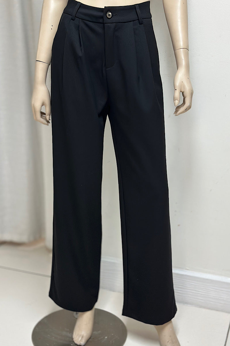 Pleated Wide Legged Work Pant