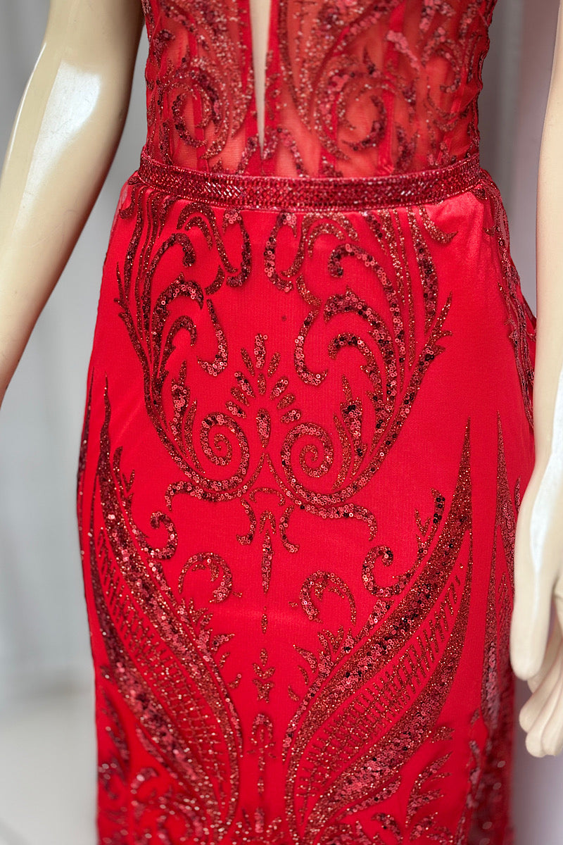 Sexy Red Sequin Formal