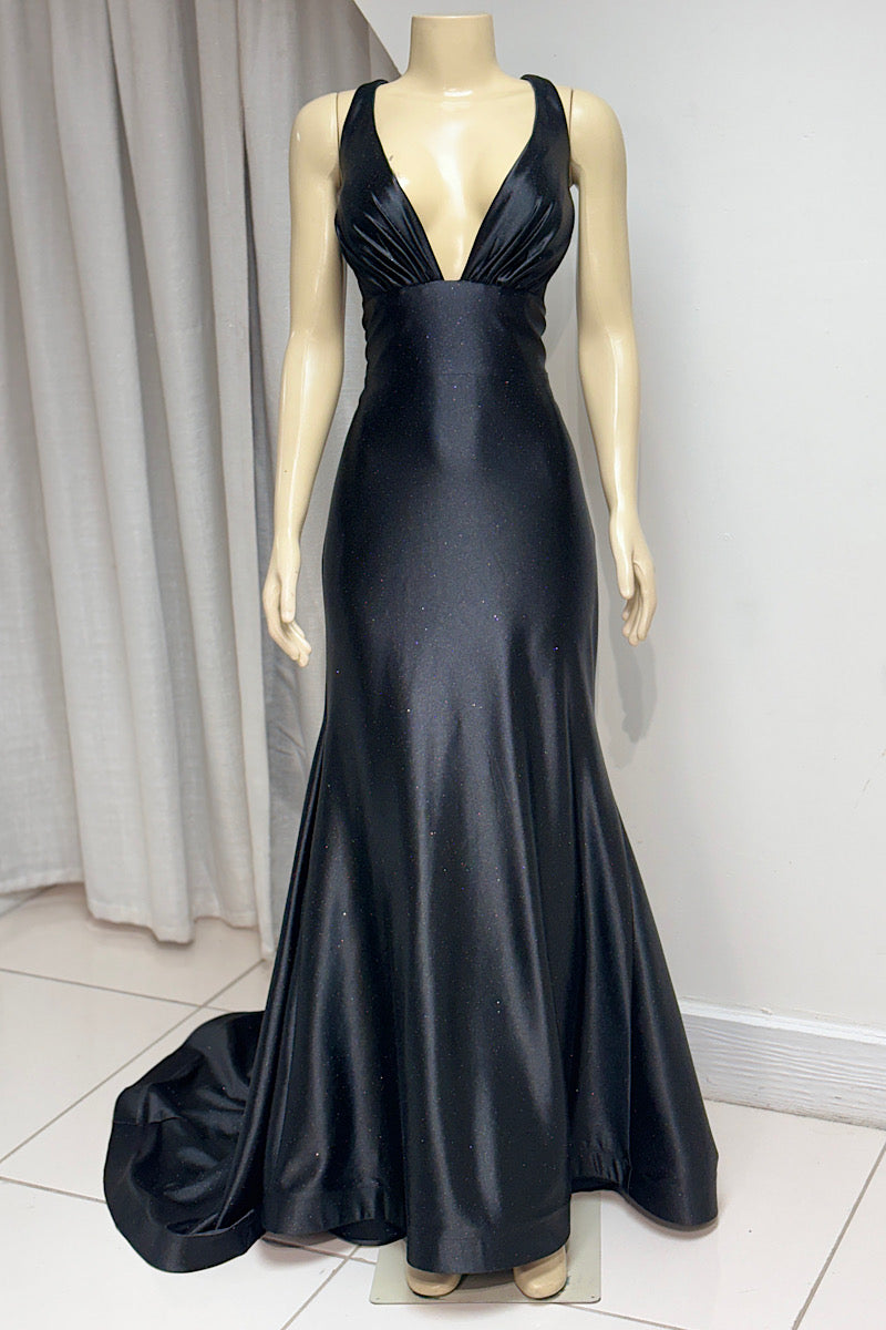 Fitted Stretch Satin Formal