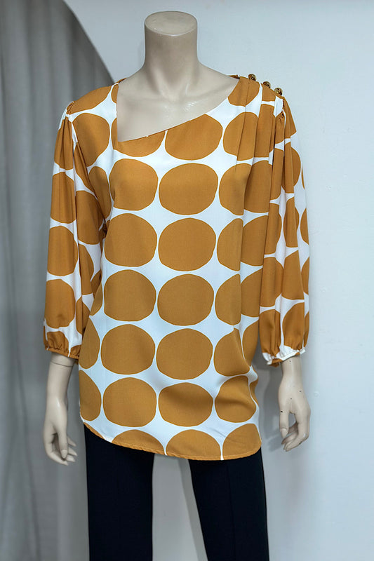 Gold Detail Polka Dot Top