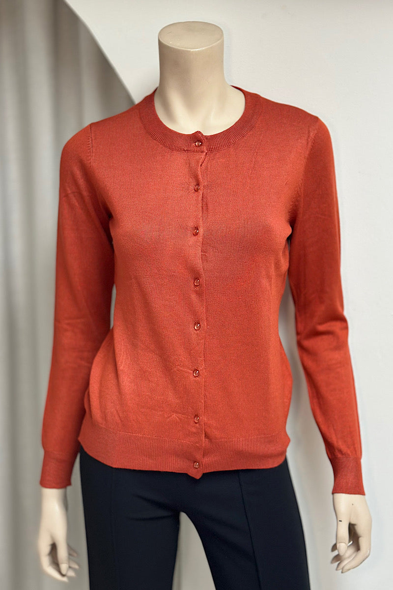 Round Neck Bubble Button Cardigan