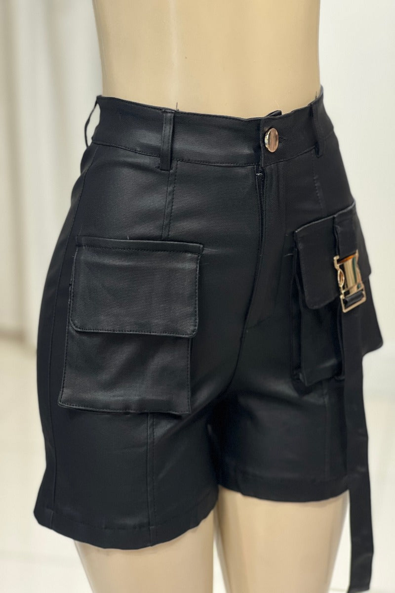 Leather Pocket Shorts