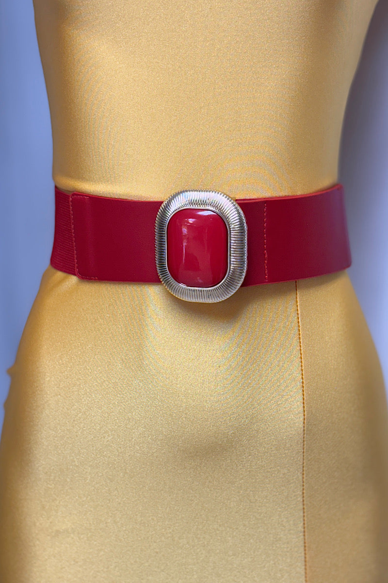 Rounded Edge Buckle Stretch Belt