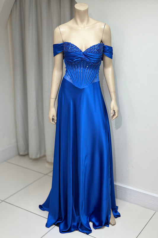 Beaded Flowy Corset Formal
