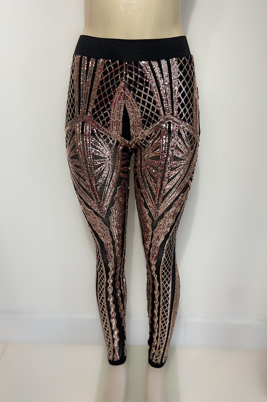 Fitted Sequin Pants
