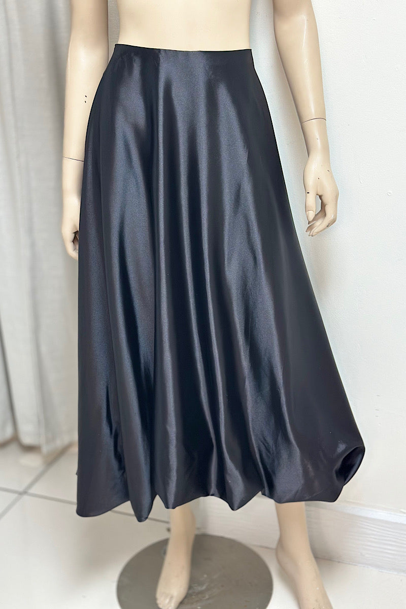 Satin Bubble Hem Skirt