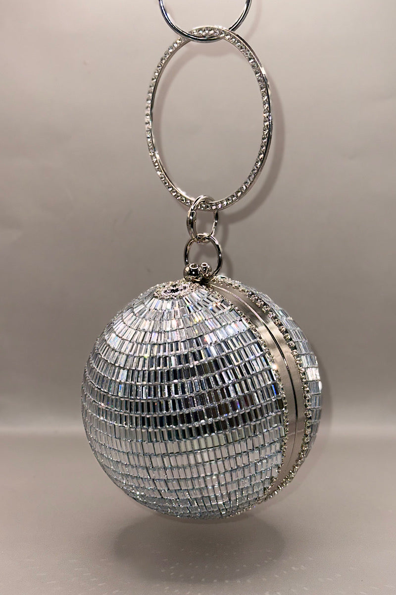 Spherical Rhinestone Wristlet Clutch