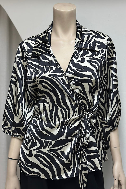 Zebra Print Side-Tie Top