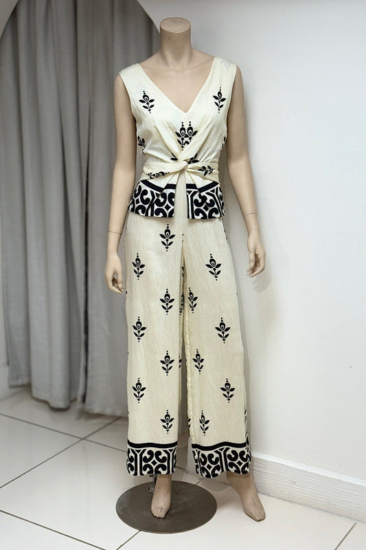 Overlay Patterned Jumpsuit