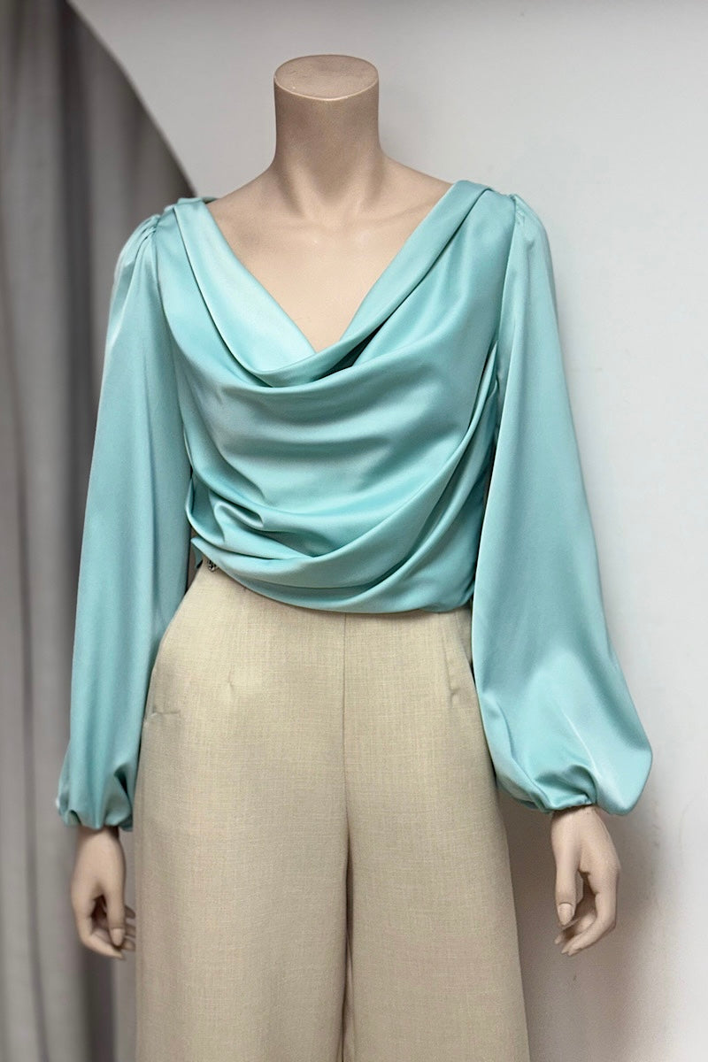 Cowl Neck Satin Top