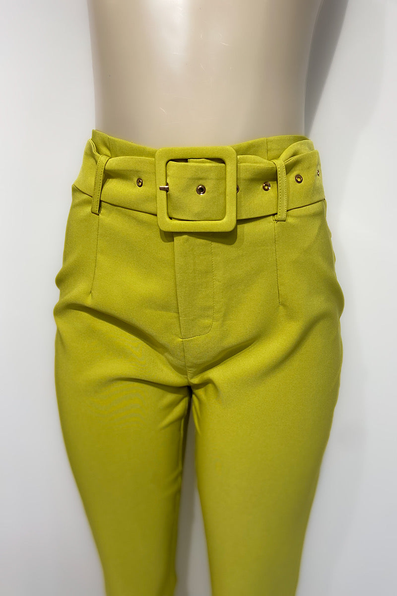 Straight Leg Buckle Pants