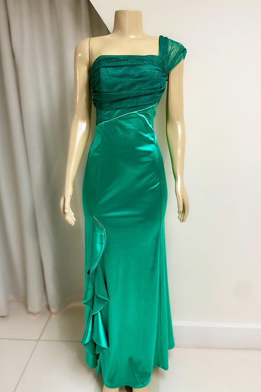 Ruffle Split One Shoulder Formal