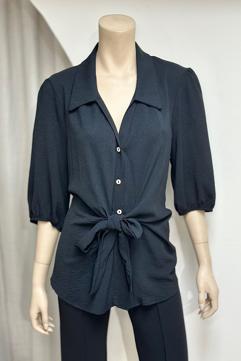Button-Up Collared Tie Top
