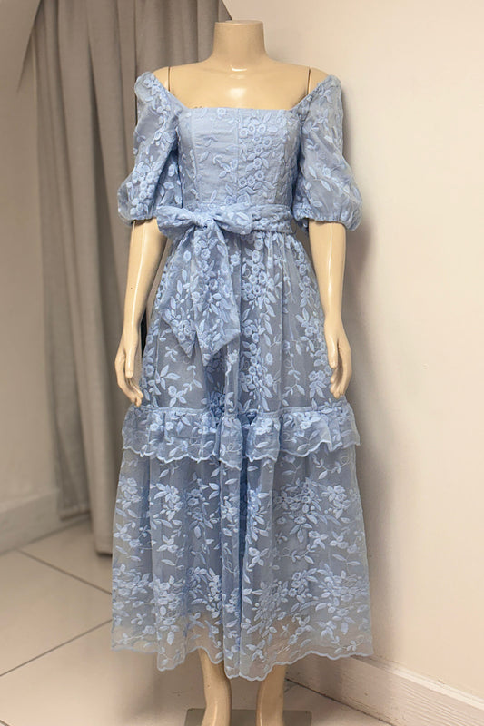 Embroidered Flower Maxi