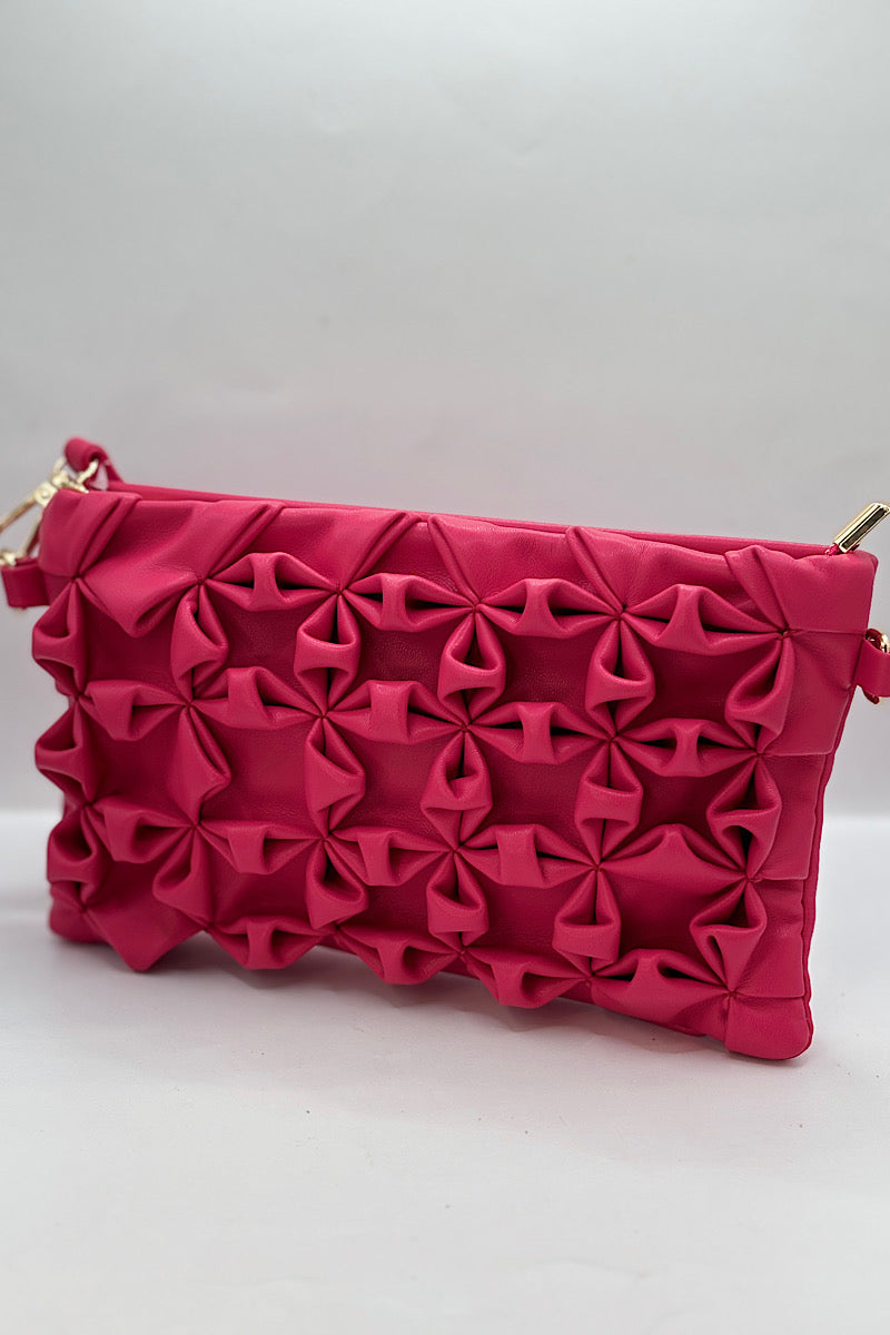 Popcorn Faux Leather Wristlet