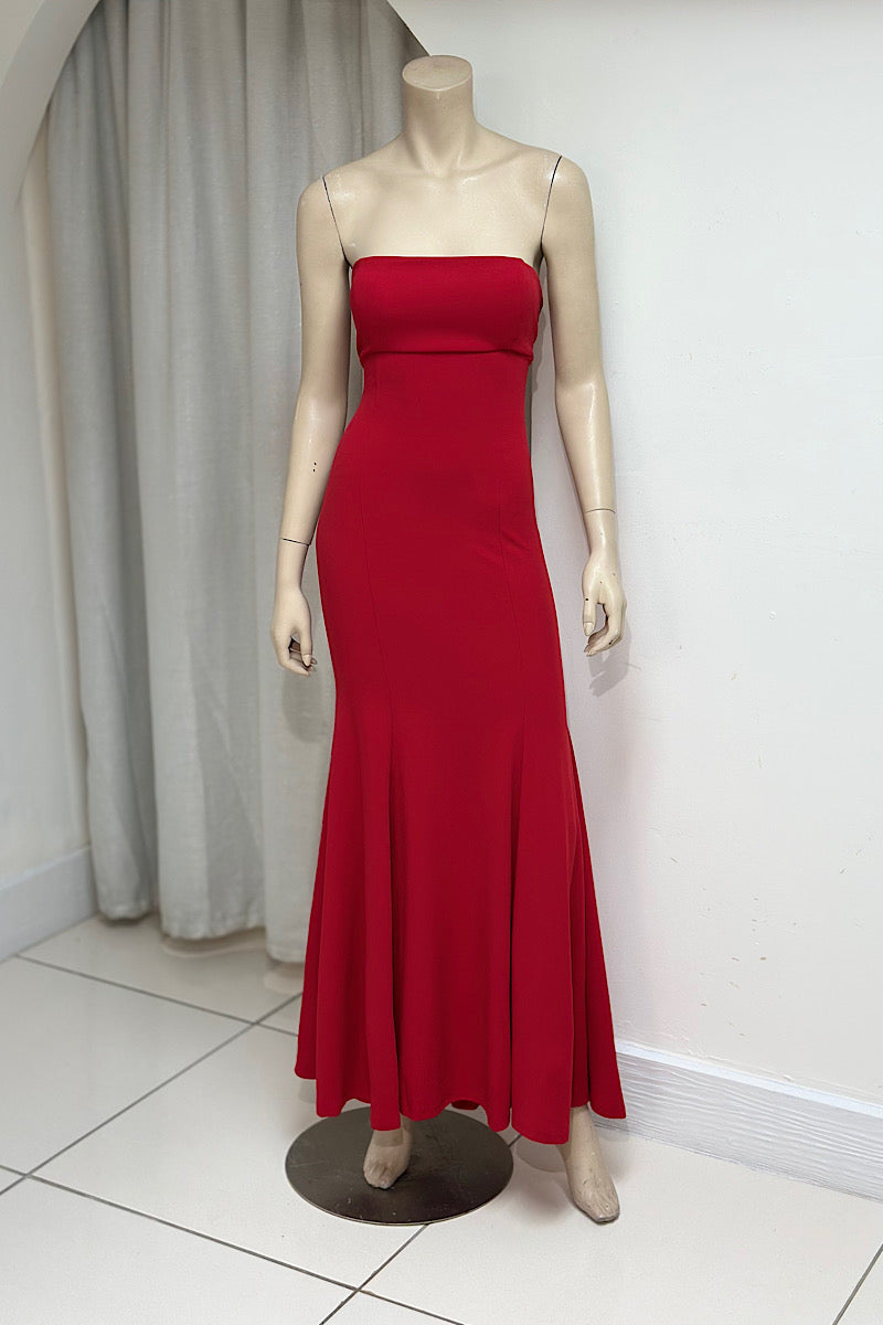 Strapless Drawstring Back Formal