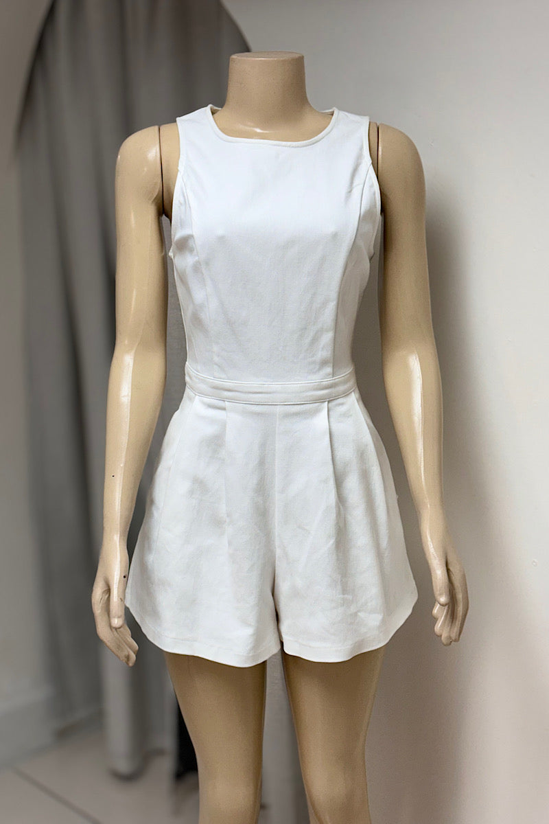 White Shorts Romper