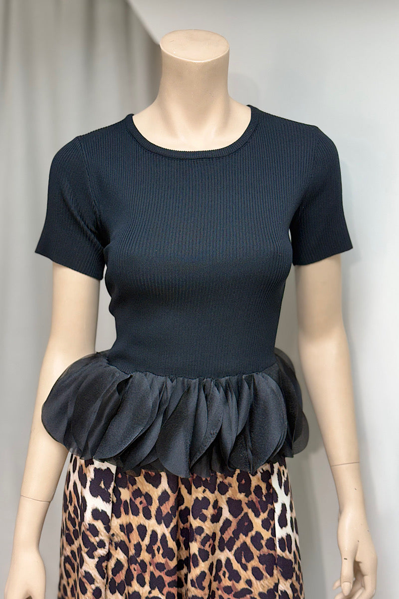 Petal Bottom Ribbed Top