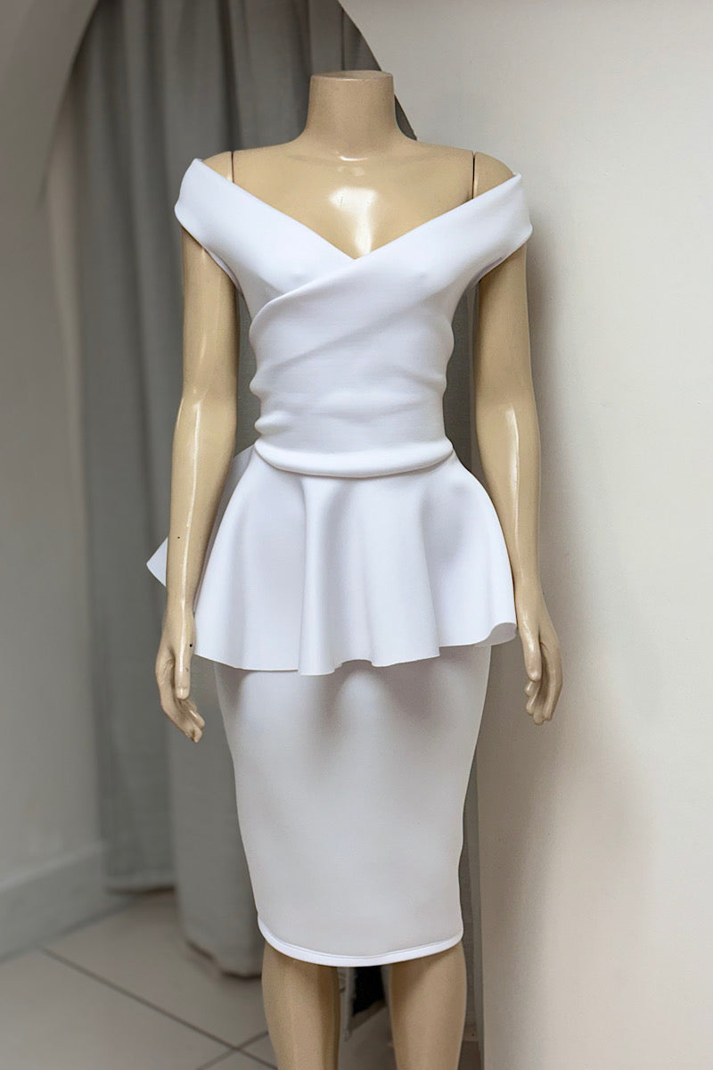 Curvy Peplum Scuba Dress